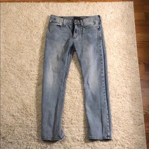 Light washed blue jeans